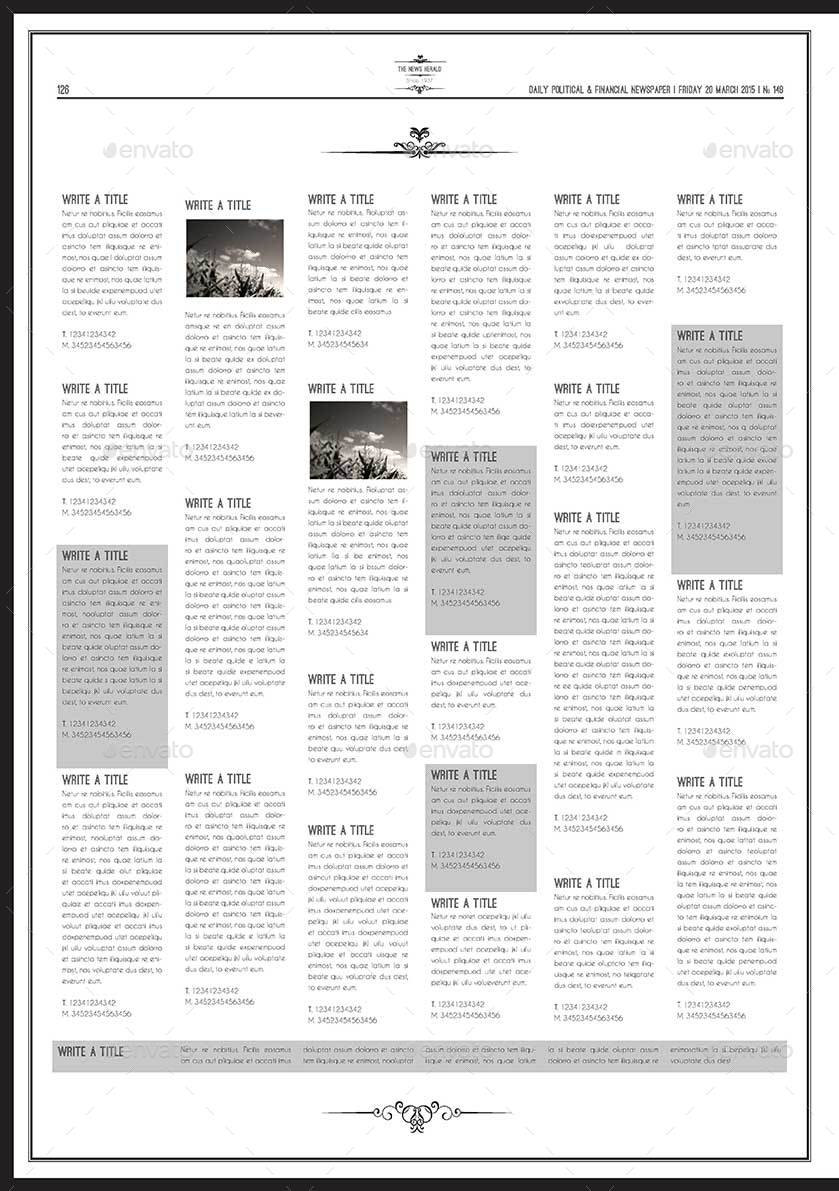 Newspaper A3 Template by Keboto GraphicRiver